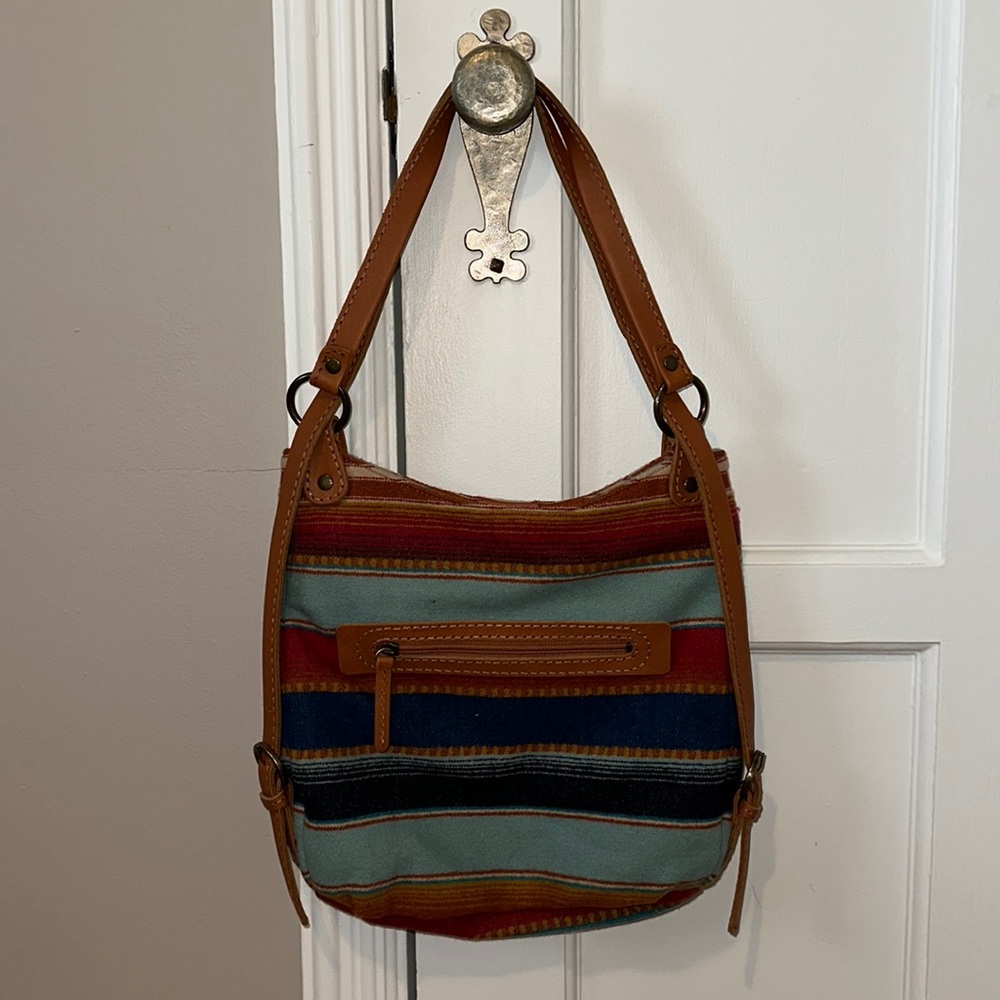 Pendleton Striped Wool Convertible Handbag Backpack EUC